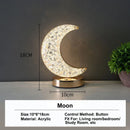 GobekUsa Bedroom Crystal Touch Dimming Night Light Girls Room Home Decor Aesthetics USB Bedside LED Ambient Table 3D Moon Lamp