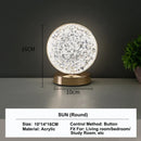 GobekUsa Bedroom Crystal Touch Dimming Night Light Girls Room Home Decor Aesthetics USB Bedside LED Ambient Table 3D Moon Lamp