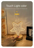 GobekUsa Bedroom Crystal Touch Dimming Night Light Girls Room Home Decor Aesthetics USB Bedside LED Ambient Table 3D Moon Lamp