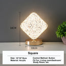 GobekUsa Bedroom Crystal Touch Dimming Night Light Girls Room Home Decor Aesthetics USB Bedside LED Ambient Table 3D Moon Lamp