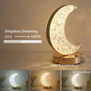 GobekUsa Bedroom Crystal Touch Dimming Night Light Girls Room Home Decor Aesthetics USB Bedside LED Ambient Table 3D Moon Lamp
