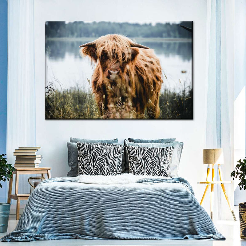 Lakeside Highland Cow Wall Art