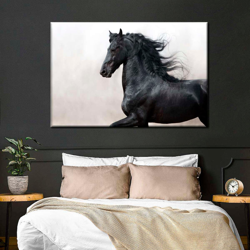 Black Friesian Horse Wall Art