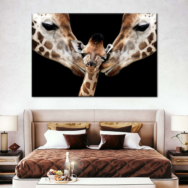 Happy Giraffe Family Wall Art