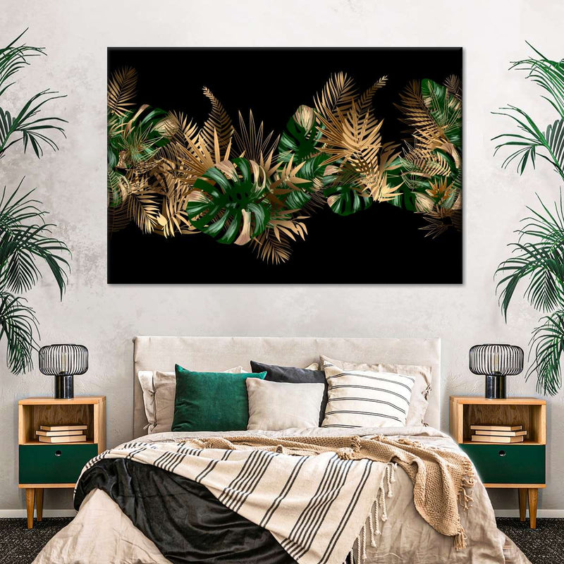 Gold And Green Leaves Wall Art