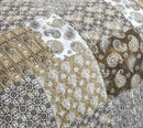 DaDa Bedding Bohemian Olive Brown Moroccan Paisley Floral Filigree Patchwork Cotton Bedspread Set (JHW-885)