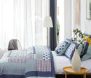 DaDa Bedding Mediterranean Blue Mint Green Patchwork Quilted Bedspread Set (JHW-884)