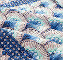 DaDa Bedding Mediterranean Blue Mint Green Patchwork Quilted Bedspread Set (JHW-884)