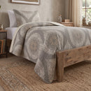 DaDa Bedding Rustic Grey Mosaic Distressed Medallion Reversible Quilted Bedspread Set (SD16299)