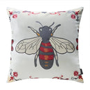GobekUsa Bee Embroidery Cushion Cover - Exquisite Animal Design for Sofa Decor