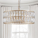 18' Golden Modern Crystal Drum Chandelier - 6-Light Pendant Lighting