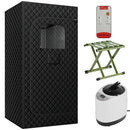 2.6x 2.6x 5.9FTPortable Sauna Tent 1 Person Steam Sauna for Home with 3L/1200W Steamer Folding Chair Remote Control 9 Steam Output Levels 5-95Mins Tim