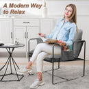 2 Sets 1 Case, Upholstered hanging armchair with arm pocket metal frame, crushed foamcushions and skin-friendly braid for living room and bedroom. Grey color