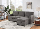 Estelle - Fabric Reversible Sleeper Sectional With Storage Chaise Drop-Down Table 2 Cup Holders And 2 USB Ports by HouseOfZazla