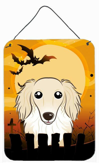 Halloween Longhair Creme Dachshund Wall or Door Hanging Prints BB1770DS1216