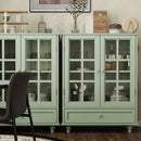 Minimalist Buffet Cabinet With Double Glass Doors And Drawer by HouseOfZazla