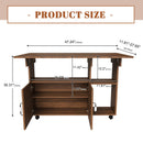 Multi Functional Folding Table With Storage Shelves And Wheels by HouseOfZazla