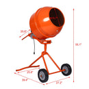 Portable Concrete Mixer With Etl Certificated Copper Motor, Electric Cement Mixer, 5.0 Cu. Ft. - Orange by HouseOfZazla