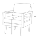 Mid-Century Armchair, Accent Chair with Chenille Armrest & Soft Cushion for Living Room, Bedroom, Home Office, Study, Dark Grayish Blue