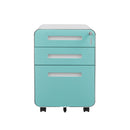 3 Drawer Mobile File Cabinet Under Desk Office, Simple Style Versatile Storage Cabinet For Legal / Letter / A4 Files, 5 Wheel Design Anti-Tilting Cold Rolled Steel Waterproof Moisture-Proof by HouseOfZazla