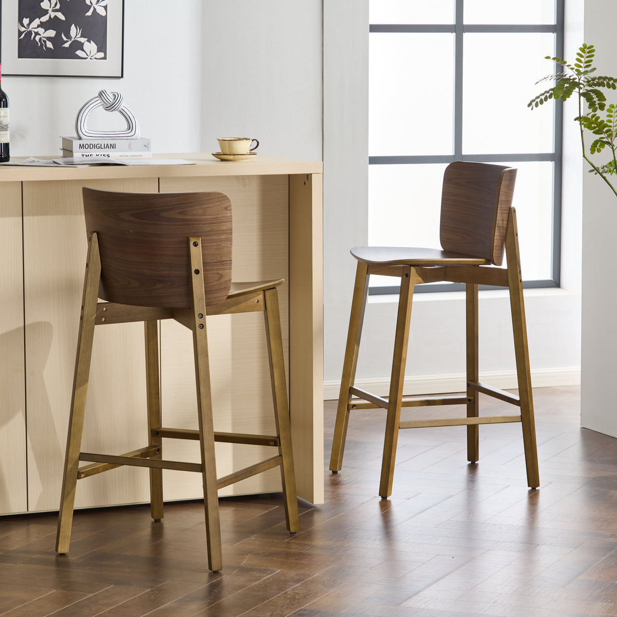 Pari Indoor Wooden Barstool, photo 4 of 10