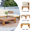 Topmax Outdoor Patio Wood 5-Piece Sectional Sofa Seating Group Set by HouseOfZazla