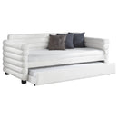 Fandango - Upholstered Twin Day Bed With Trundle - White by HouseOfZazla