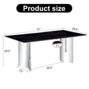 Modern Minimalist Dining Table With Marble Glass Top by Unique Piece Furniture