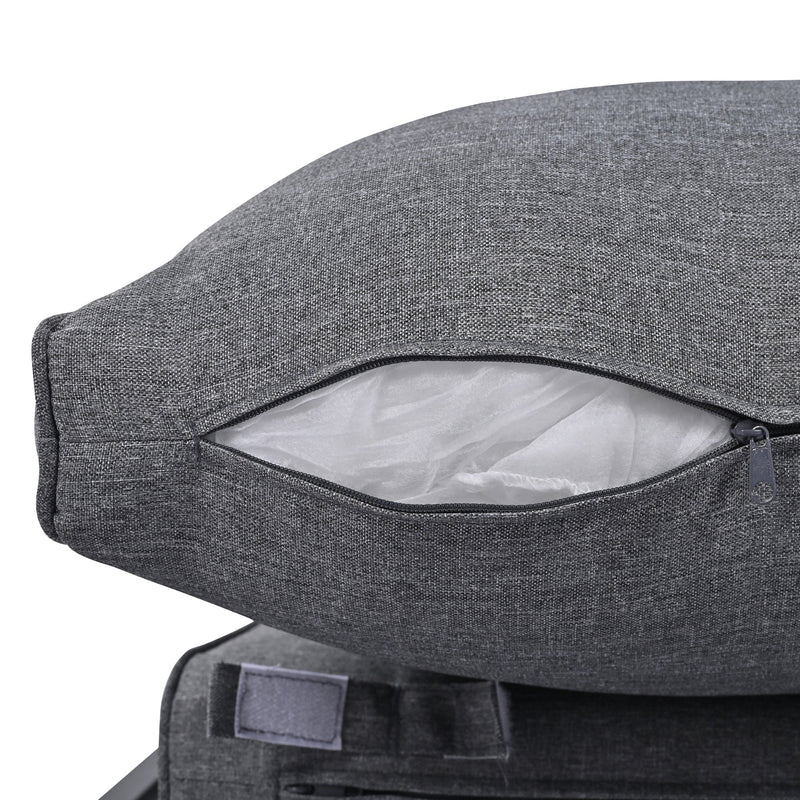 6-Piece Outdoor Sectional Sofa Set with Round Nesting Coffee Tables and Seating Sofa with Cushions for Patio, Porch and Garden (Grey)