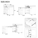 Extendable Dining Table With Folding Top, Rolling Kitchen Island With Drawers And Power Outlet by HouseOfZazla