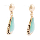 Begondor Blue Amazonite Golden Post Drop Earrings