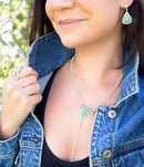 Begondor Green Turquoise Sterling Y Necklace