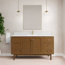 James Martin Laurent 60" Dual Mount Single Bathroom Vanity, Honey Oak