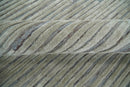 Beige and Blue Handmade 8x10 Wool and Silk Area Rug