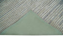 Beige and Blue Handmade 8x10 Wool and Silk Area Rug