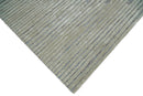 Beige and Blue Handmade 8x10 Wool and Silk Area Rug