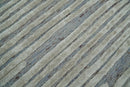 Beige and Blue Handmade 8x10 Wool and Silk Area Rug