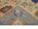 Wool Hand Knotted Area Rug Beige Blue Brown Traditional Oushak by The Rug Decor