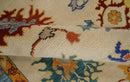 Wool Hand Knotted Area Rug Beige Blue Brown Traditional Oushak by The Rug Decor