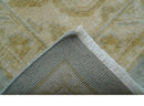 Beige And Blue Traditional Oushak Design 12x15 Hand Knotted Wool Rug