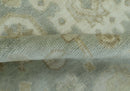 Beige And Blue Traditional Oushak Design  6x9 Hand Knotted Wool Area Rug