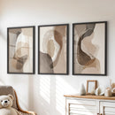 Neutral Abstract Wall Art Set of 3. Modern Earth Tone Prints by Wall Art Set