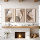 Neutral Abstract Wall Art Set of 3. Modern Earth Tone Prints by Wall Art Set