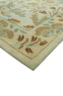 Beige And Brown Traditional Floral Design Hand Tufted 8x10 Wool Area Rug by The Rug Decor