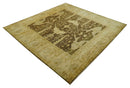 Beige And Brown Traditional Oushak Hand knotted Wool Area Rug