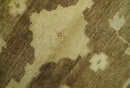 Beige And Brown Traditional Oushak Hand knotted Wool Area Rug