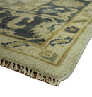 Beige and Charcoal 6x9 Hand Knotted Traditional Oriental Oushak wool area rug by The Rug Decor