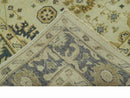 Beige and Charcoal 6x9 Hand Knotted Traditional Oriental Oushak wool area rug by The Rug Decor