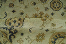 Beige and Charcoal 6x9 Hand Knotted Traditional Oriental Oushak wool area rug by The Rug Decor