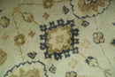 Beige and Charcoal 6x9 Hand Knotted Traditional Oriental Oushak wool area rug by The Rug Decor